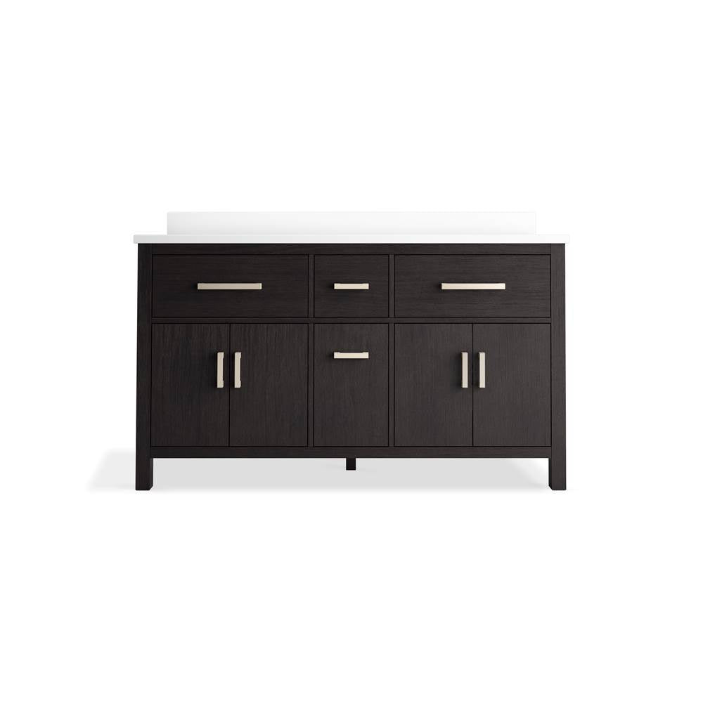 Kresla 60'' bathroom vanity cabinet with sinks and quartz top