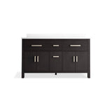 Kresla 60'' bathroom vanity cabinet with sinks and quartz top