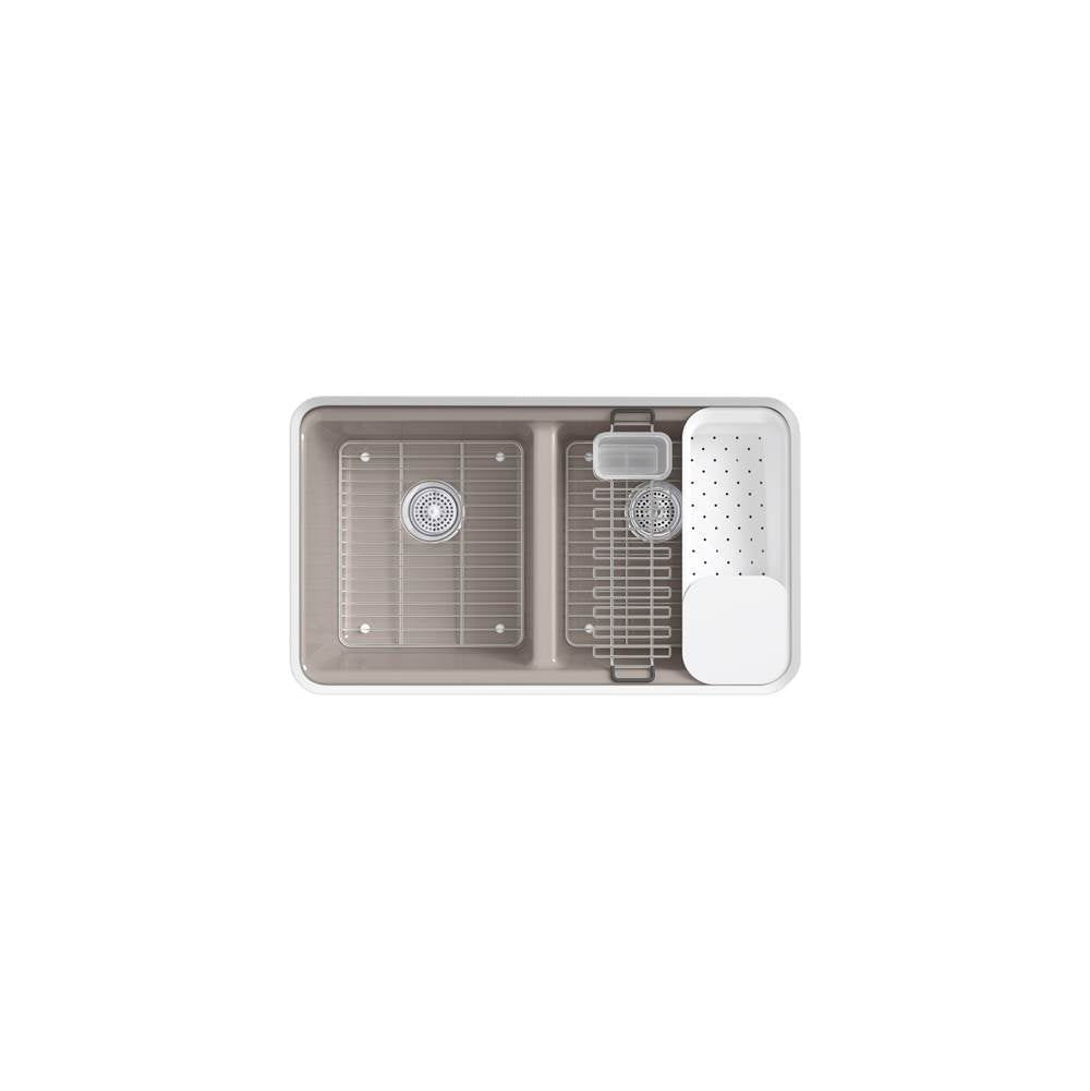 Riverby 33'' undermount double-bowl workstation kitchen sink