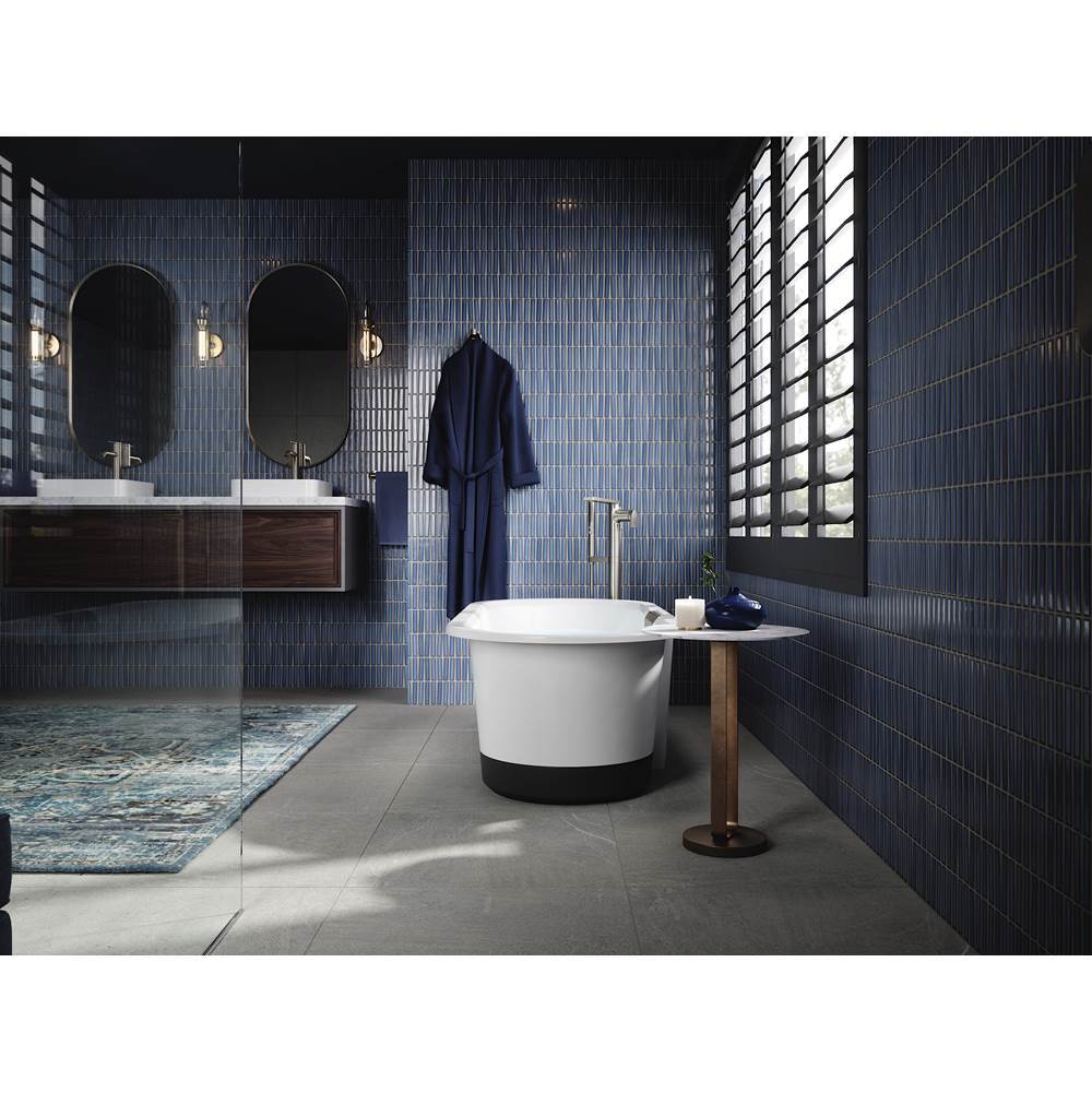 VoluteE 63'' x 28-3/8'' freestanding bath with base