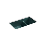 Kohler - Iron/Tones Smart Divide 33'' top-/undermount double-bowl kitchen sink - Teal
