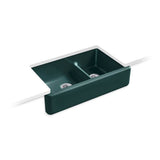 Kohler - Whitehaven Smart Divide 35-3/4'' undermount double-bowl farmhouse kitchen sink - Teal