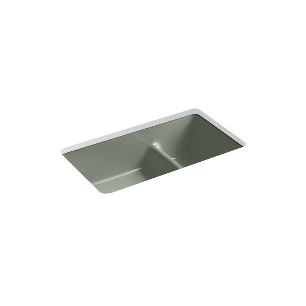 Kohler - Iron/Tones Smart Divide 33'' top-/undermount double-bowl kitchen sink - Aspen Green