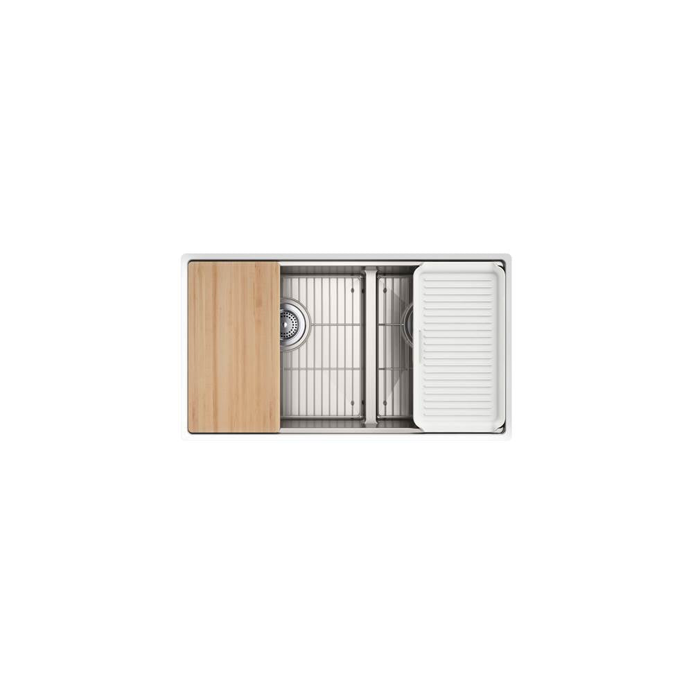 Strive 32'' undermount double-bowl workstation kitchen sink