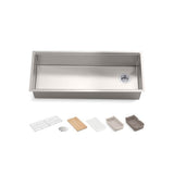 Kohler - Strive 44'' undermount single-bowl workstation kitchen sink - Stainless Steel
