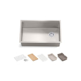 Kohler - Strive 29'' undermount single-bowl workstation kitchen sink - Stainless Steel