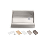 Kohler - Strive 29-1/2'' undermount single-bowl farmhouse workstation kitchen sink - Stainless Steel