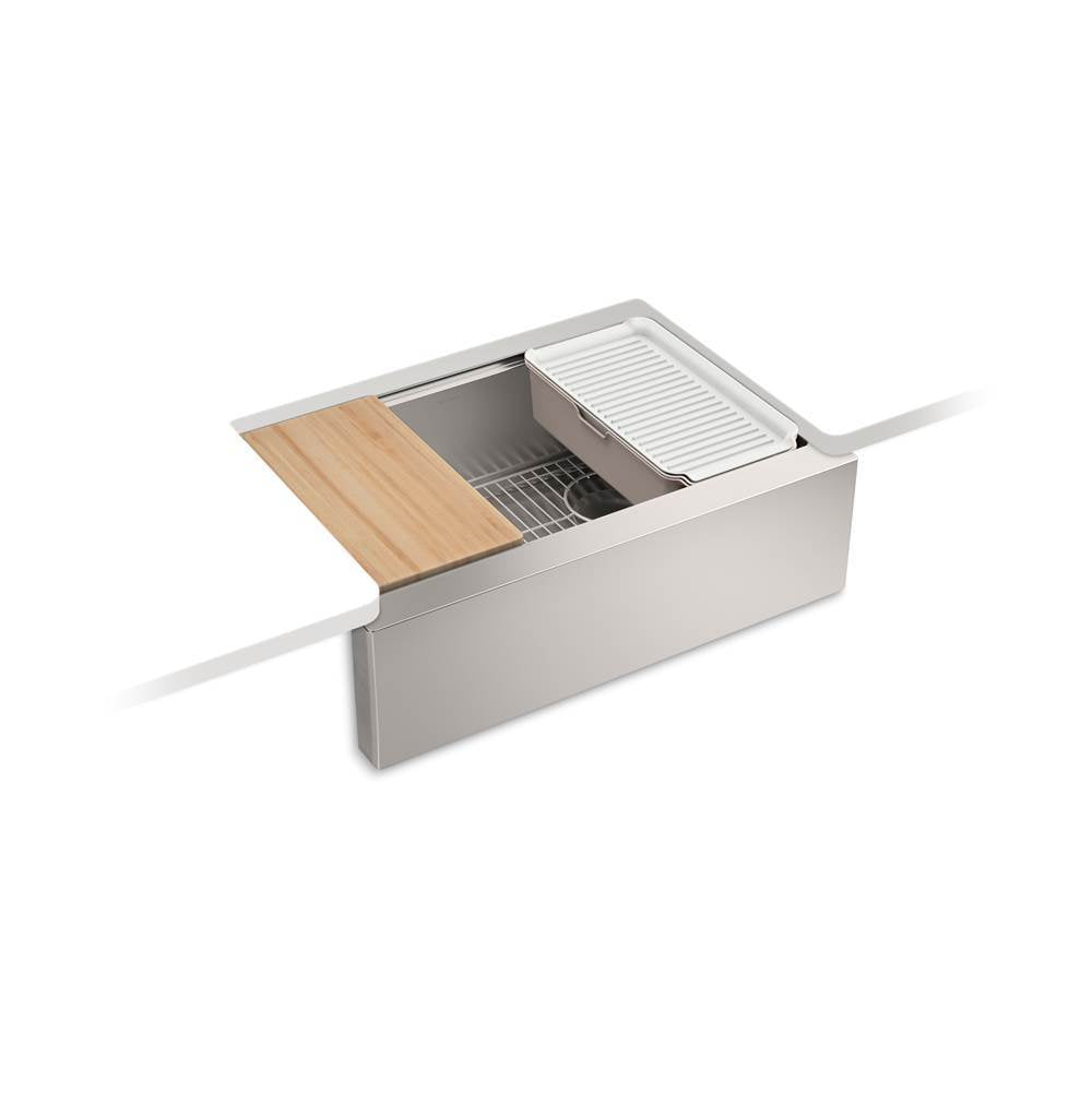 Strive 29-1/2'' undermount single-bowl farmhouse workstation kitchen sink
