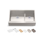 Kohler - Strive 35-1/2'' undermount double-bowl farmhouse workstation kitchen sink - Stainless Steel