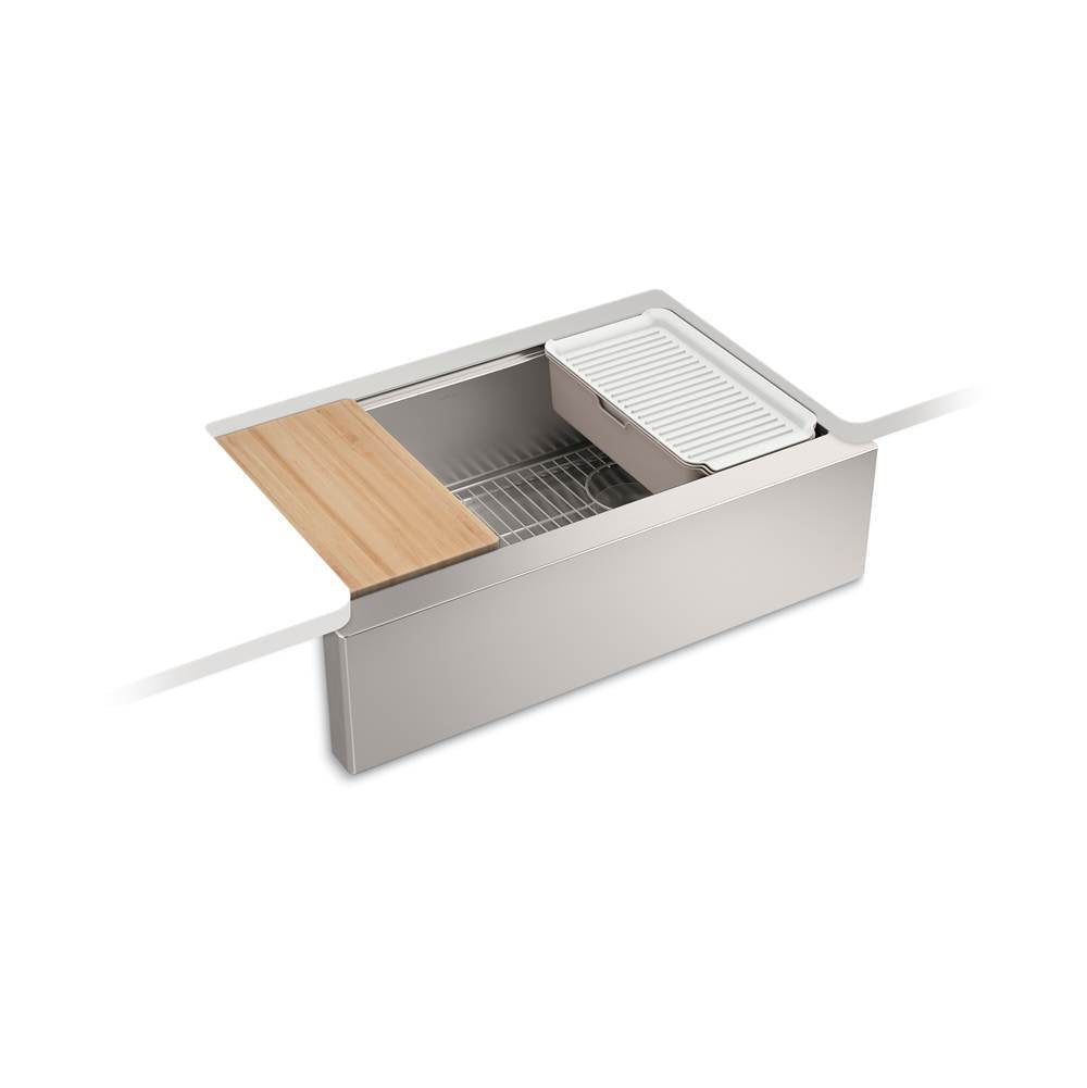 Strive 32-1/2'' undermount single-bowl farmhouse workstation kitchen sink