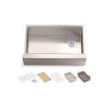 Kohler - Strive 32-1/2'' undermount single-bowl farmhouse workstation kitchen sink - Stainless Steel