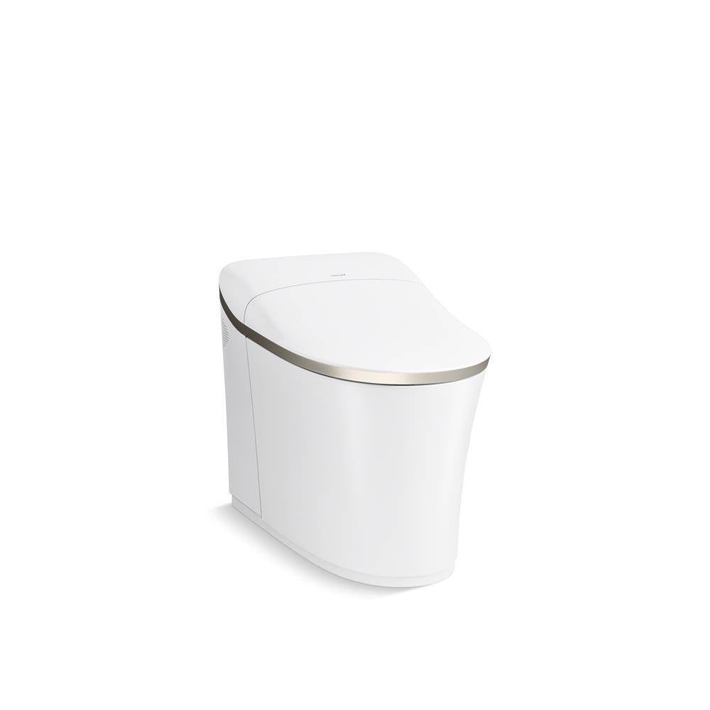 Kohler - Eir One-piece elongated smart toilet, dual-flush - White with Brushed Nickel