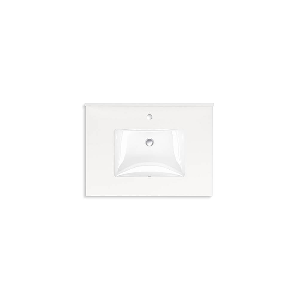 MaxstowE 30'' wall-hung bathroom vanity cabinet with sink and quartz top