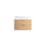 MaxstowE 30'' wall-hung bathroom vanity cabinet with sink and quartz top