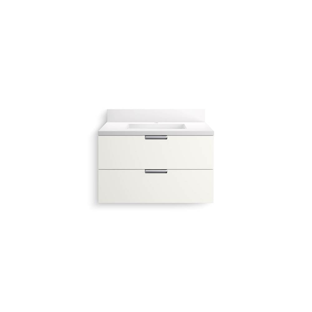 MaxstowE 30'' wall-hung bathroom vanity cabinet with sink and quartz top