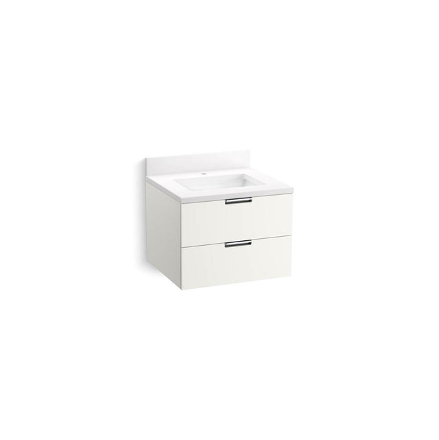 Kohler - MaxstowE 24'' wall-hung bathroom vanity cabinet with sink and quartz top - White