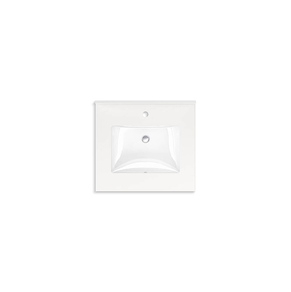 MaxstowE 24'' wall-hung bathroom vanity cabinet with sink and quartz top