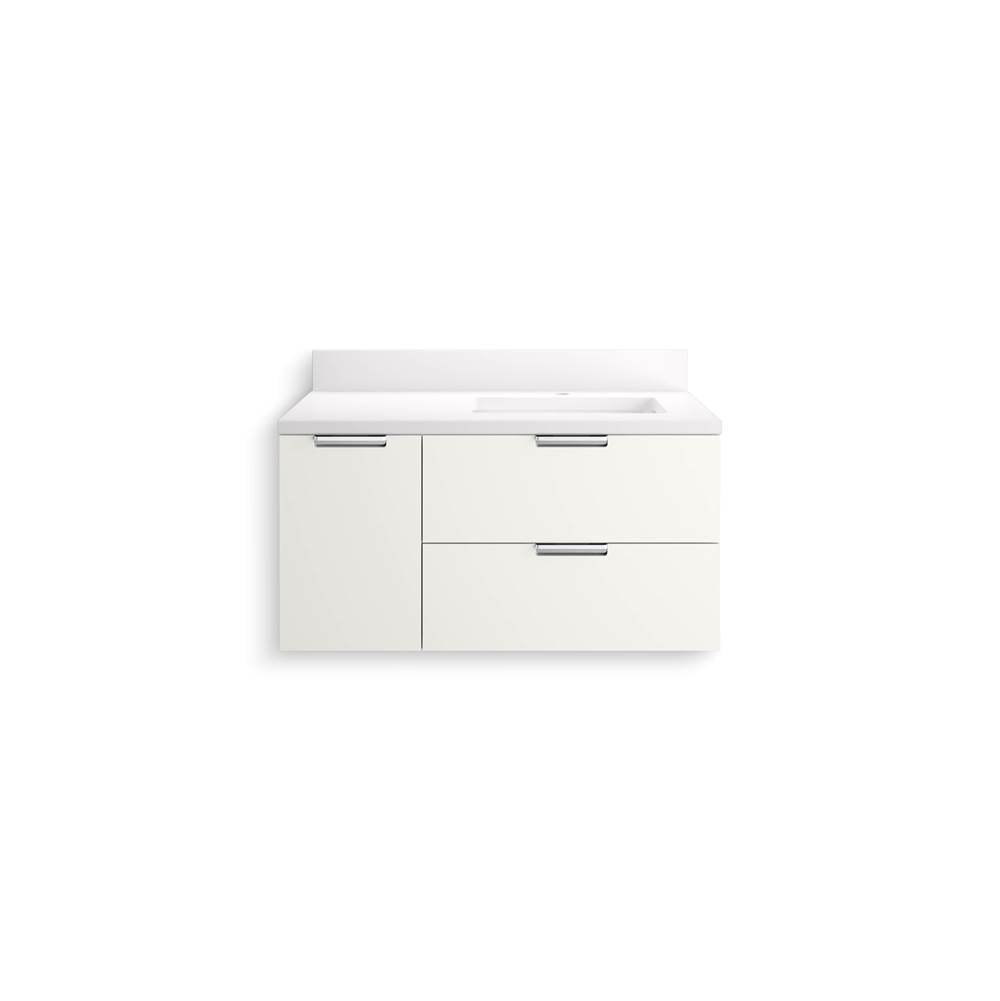 MaxstowE 36'' wall-hung bathroom vanity cabinet with sink and quartz top