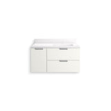 MaxstowE 36'' wall-hung bathroom vanity cabinet with sink and quartz top