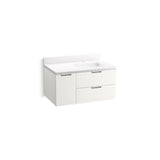 Kohler - MaxstowE 36'' wall-hung bathroom vanity cabinet with sink and quartz top - White
