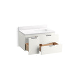 MaxstowE 36'' wall-hung bathroom vanity cabinet with sink and quartz top