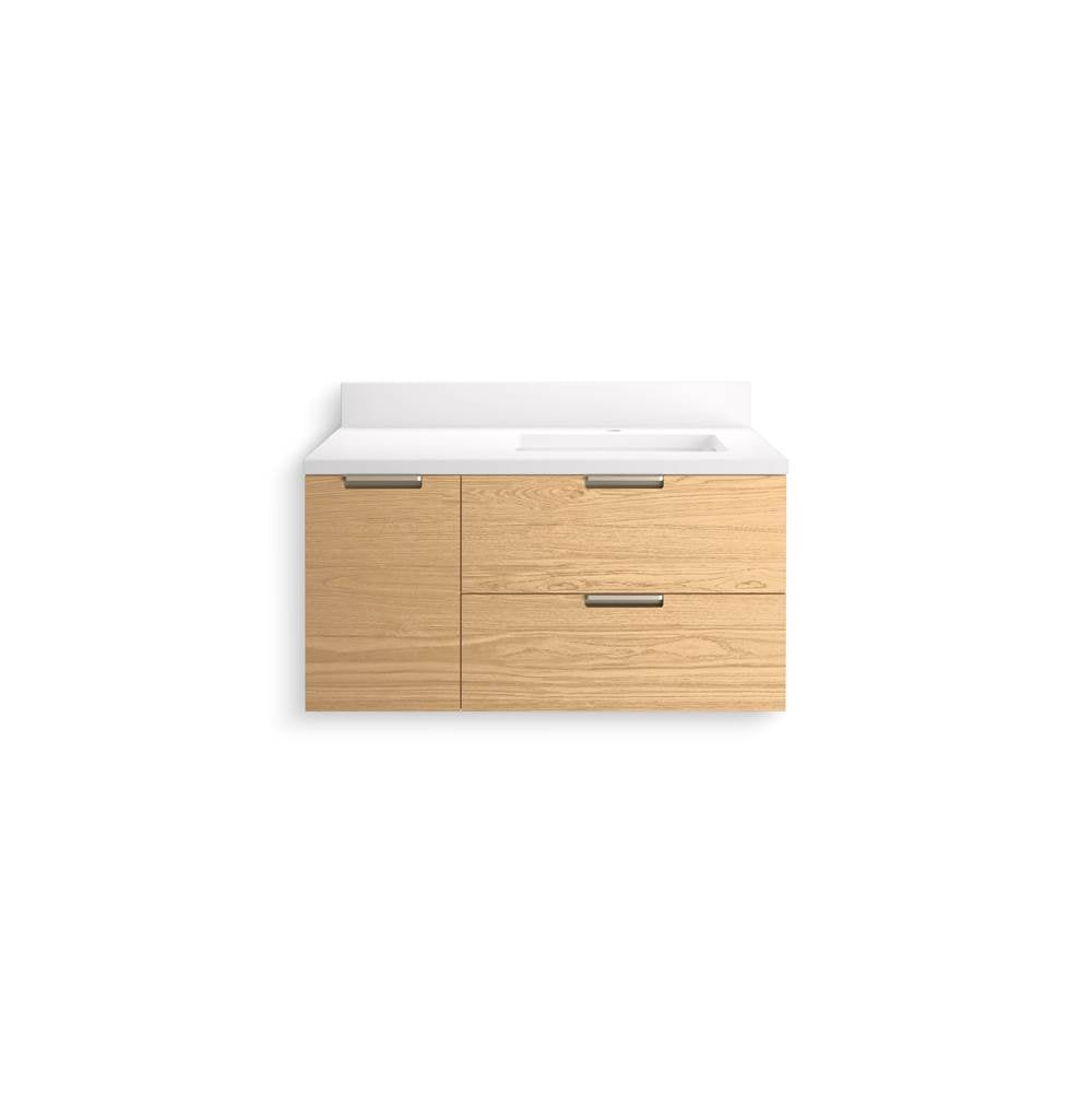 MaxstowE 36'' wall-hung bathroom vanity cabinet with sink and quartz top