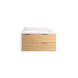 MaxstowE 36'' wall-hung bathroom vanity cabinet with sink and quartz top