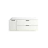 MaxstowE 48'' wall-hung bathroom vanity cabinet with sink and quartz top