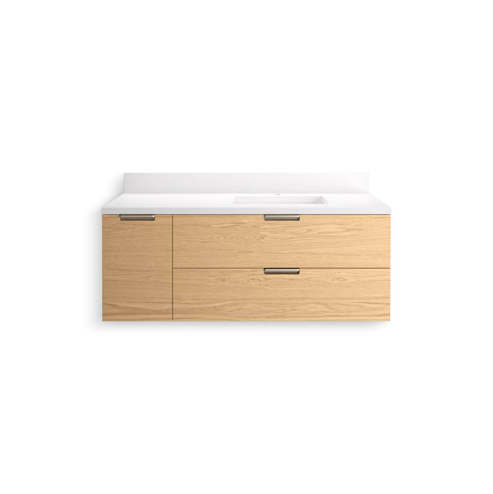 MaxstowE 48'' wall-hung bathroom vanity cabinet with sink and quartz top