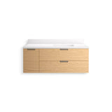 MaxstowE 48'' wall-hung bathroom vanity cabinet with sink and quartz top
