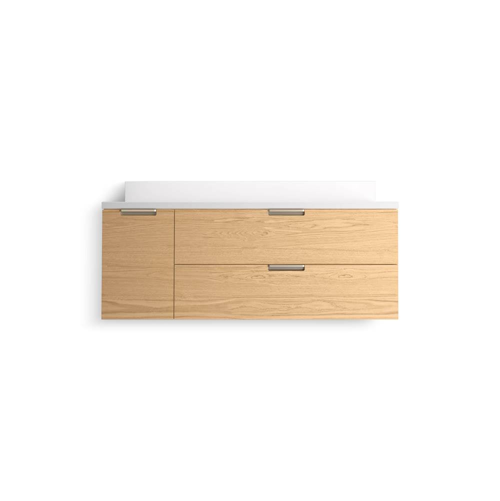 MaxstowE 48'' wall-hung bathroom vanity cabinet with sink and quartz top