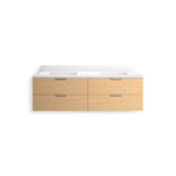 MaxstowE 60'' wall-hung bathroom vanity cabinet with sink and quartz top