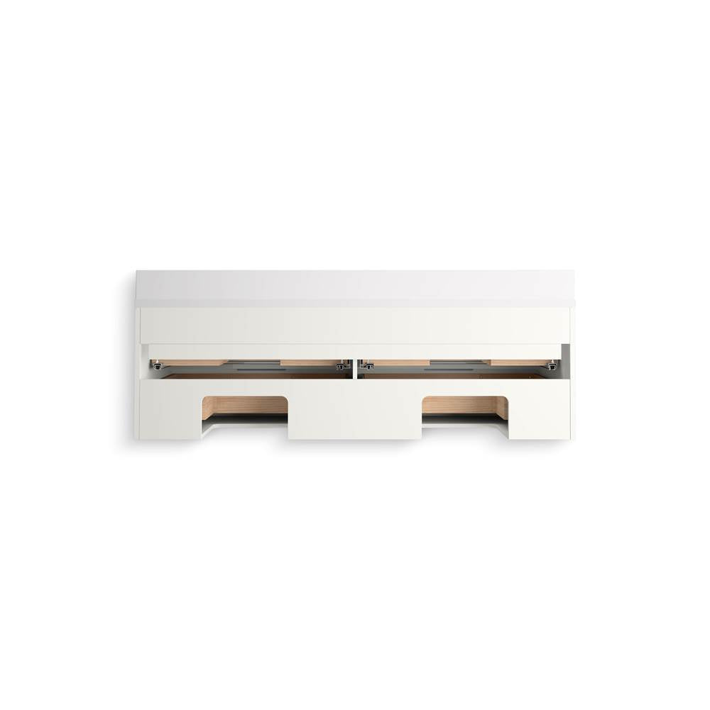 MaxstowE 60'' wall-hung bathroom vanity cabinet with sink and quartz top