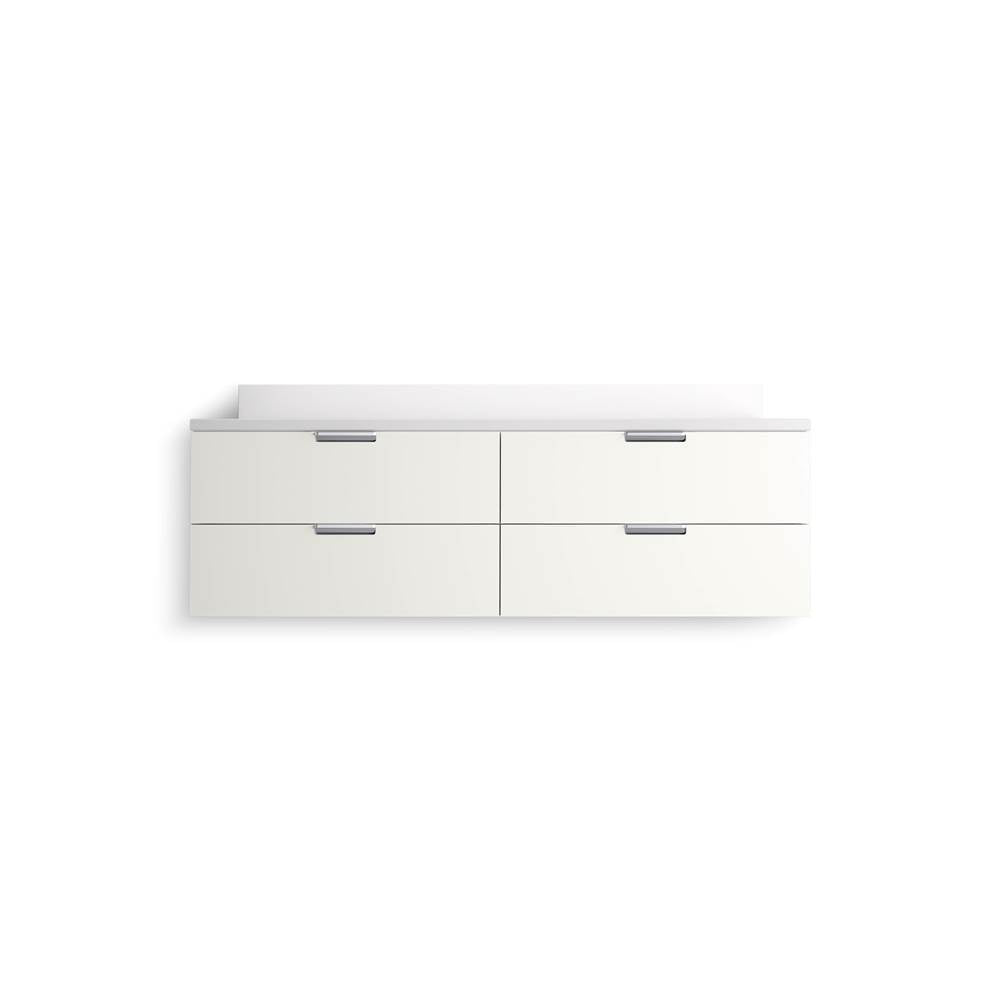 MaxstowE 60'' wall-hung bathroom vanity cabinet with sink and quartz top