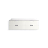 MaxstowE 60'' wall-hung bathroom vanity cabinet with sink and quartz top