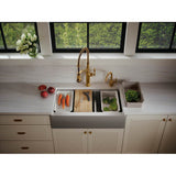 Strive 35-1/2'' undermount double-bowl farmhouse workstation kitchen sink