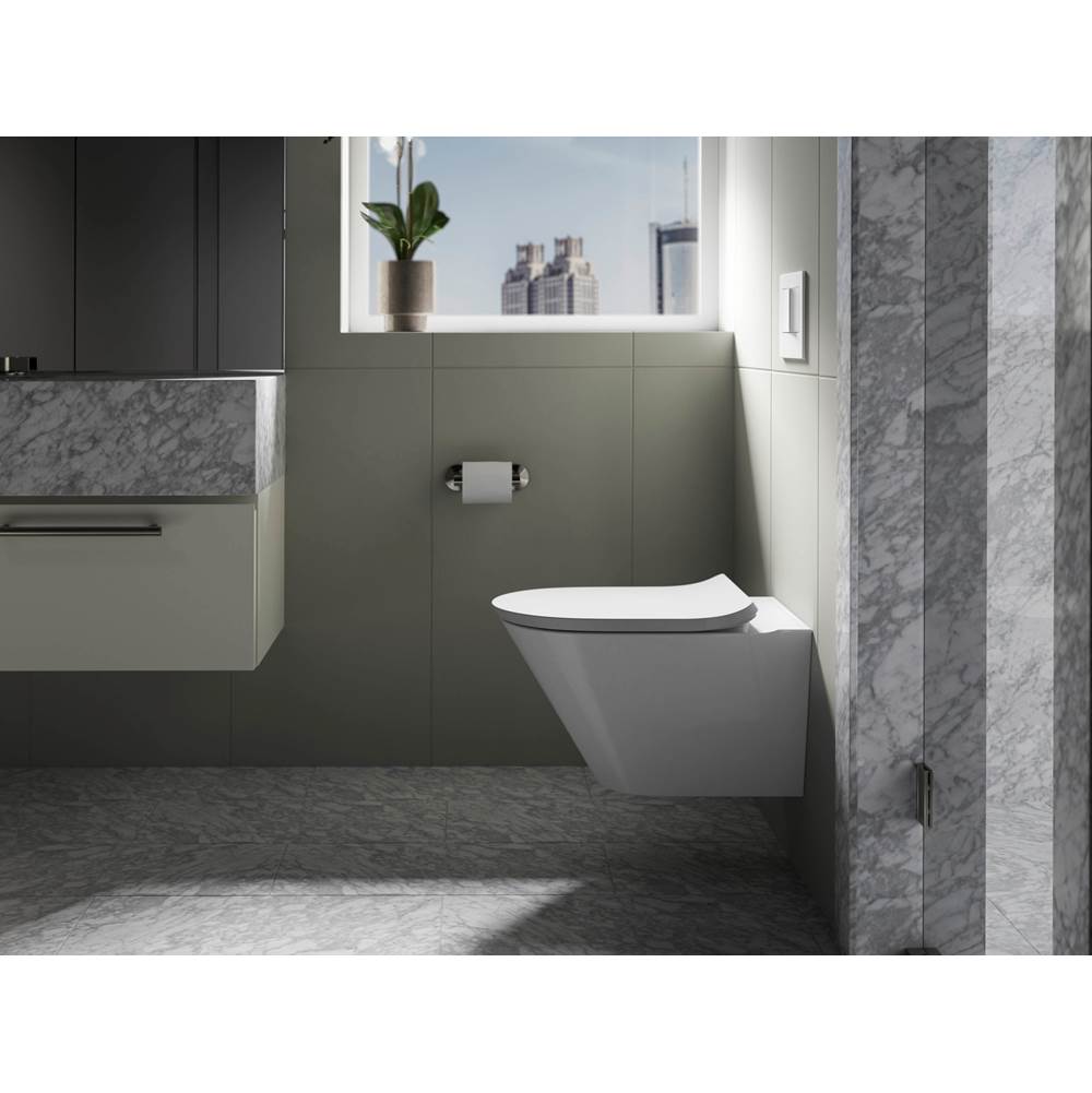 Brazn Wall-hung round-front toilet, dual-flush