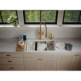 Strive 32'' undermount double-bowl workstation kitchen sink