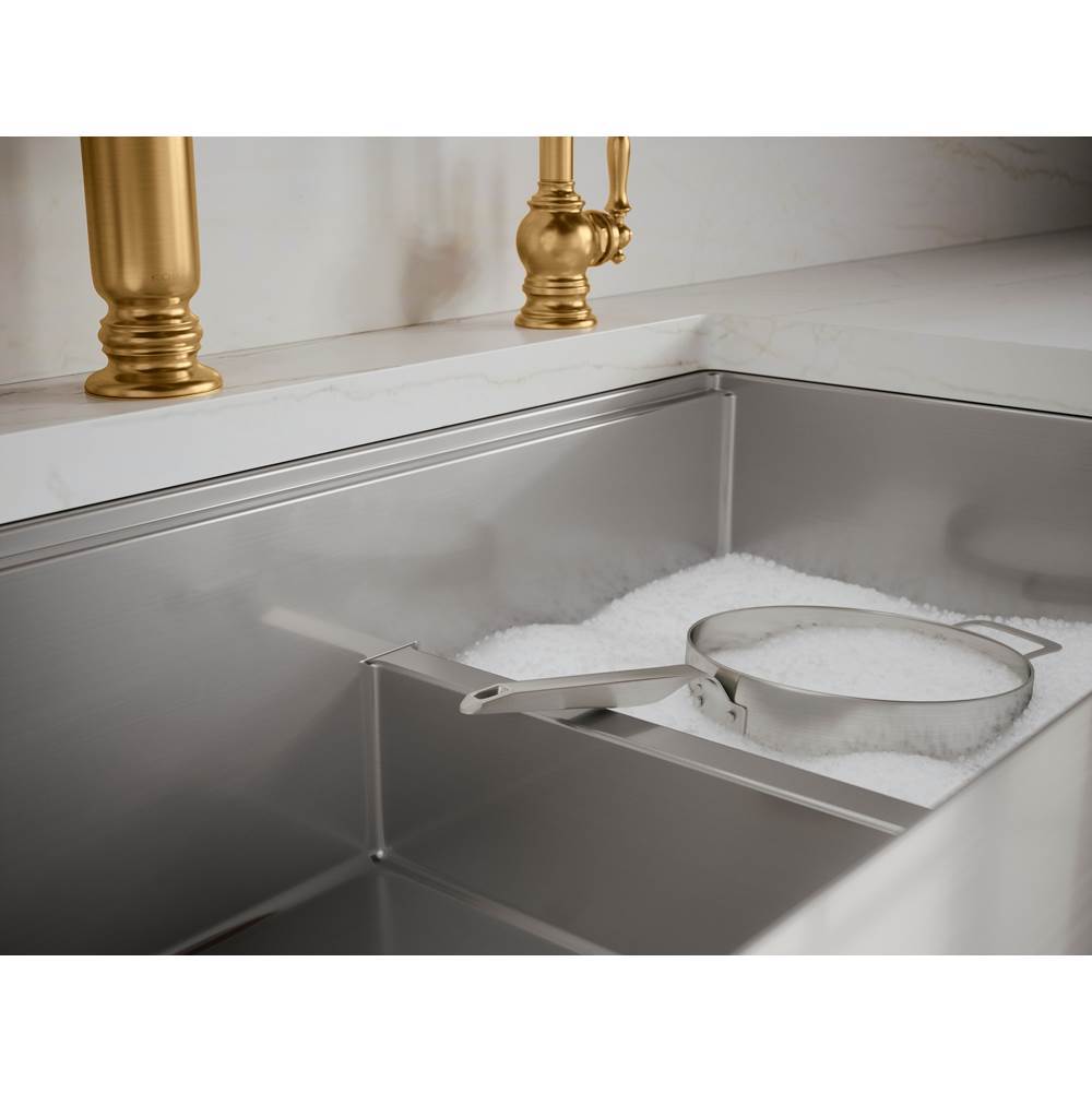 Strive 35-1/2'' undermount double-bowl farmhouse workstation kitchen sink