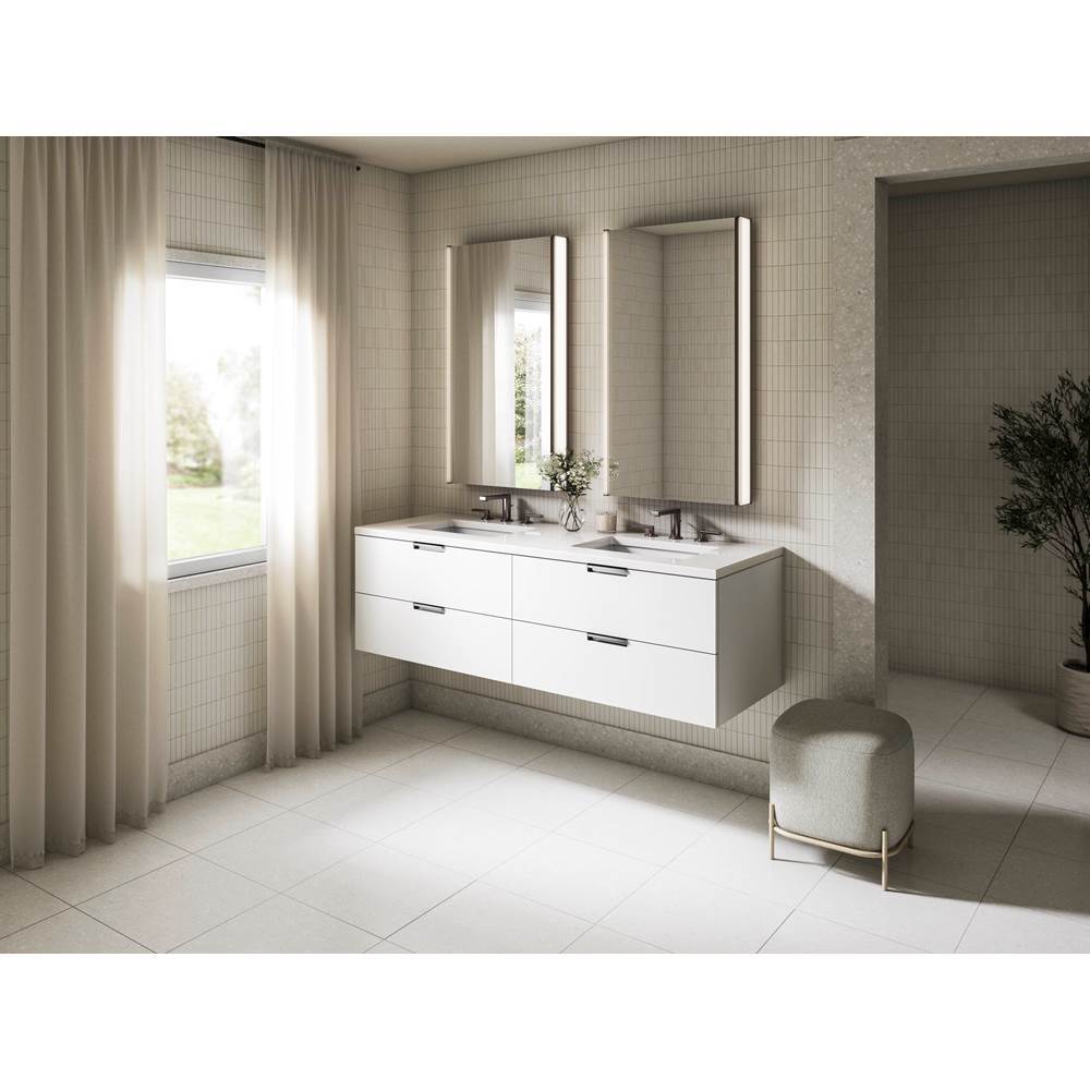 MaxstowE 60'' wall-hung bathroom vanity cabinet with sink and quartz top