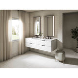 MaxstowE 60'' wall-hung bathroom vanity cabinet with sink and quartz top