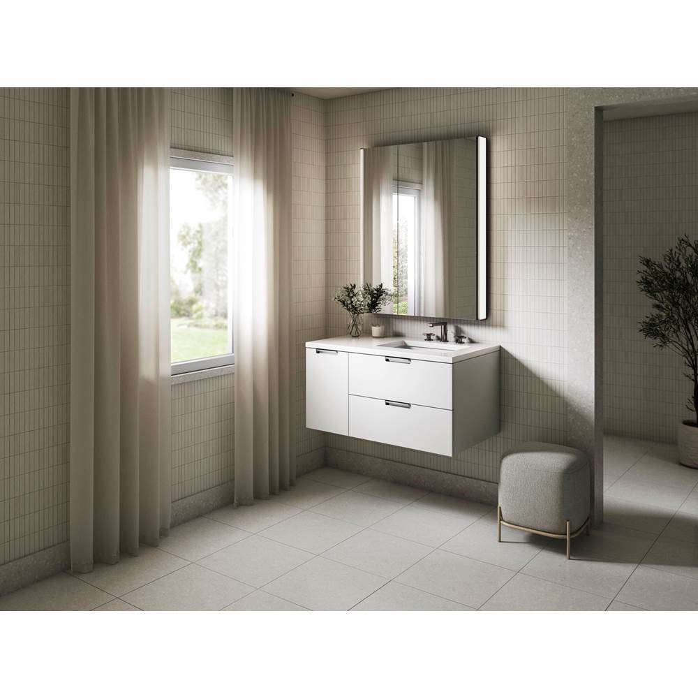 MaxstowE 36'' wall-hung bathroom vanity cabinet with sink and quartz top
