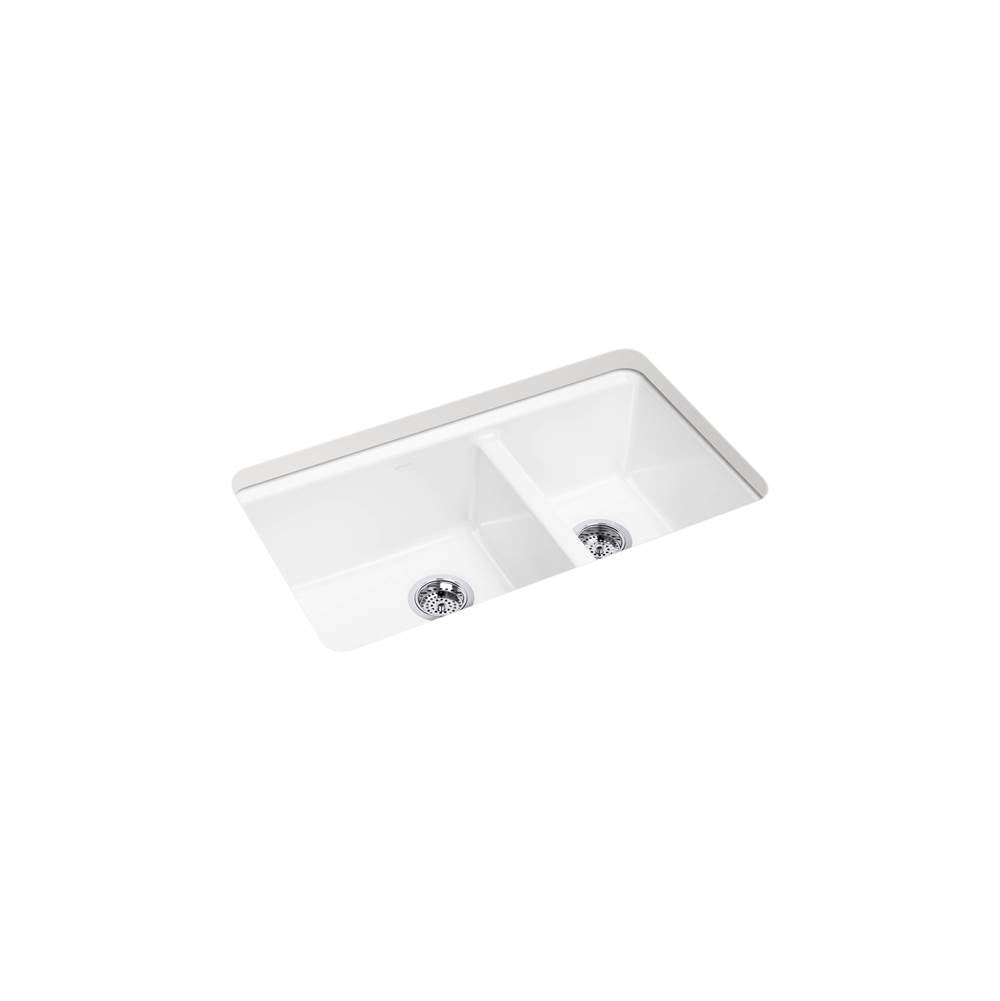 Kohler - Riverby 33'' undermount double-bowl kitchen sink - White