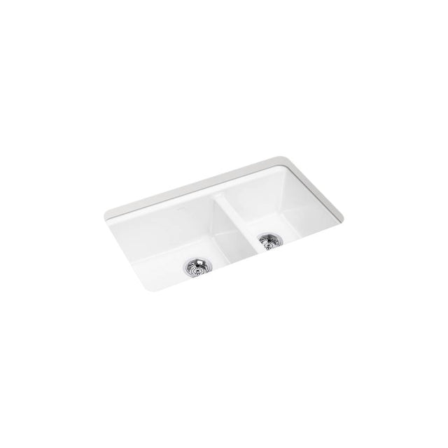Kohler - Riverby 33'' undermount double-bowl kitchen sink - White