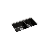 Kohler - Riverby 33'' undermount double-bowl kitchen sink - Black