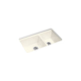 Kohler - Riverby 33'' undermount double-bowl kitchen sink - Biscuit