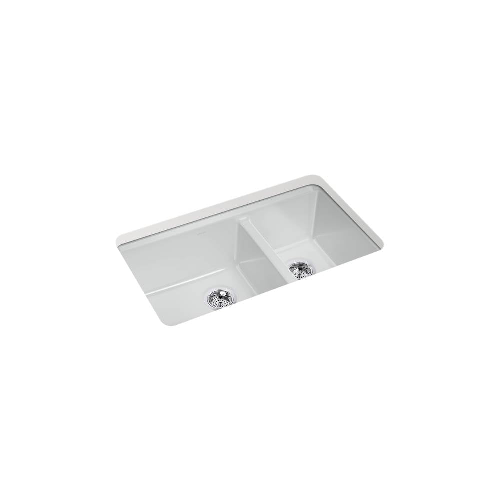 Kohler - Riverby 33'' undermount double-bowl kitchen sink - Ice Grey