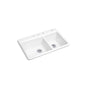 Kohler - Riverby 33'' top-mount double-bowl kitchen sink - White