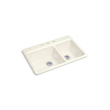Kohler - Riverby 33'' top-mount double-bowl kitchen sink - Biscuit