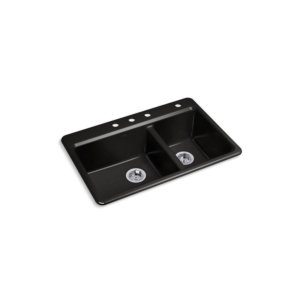 Kohler - Riverby 33'' top-mount double-bowl kitchen sink - Black